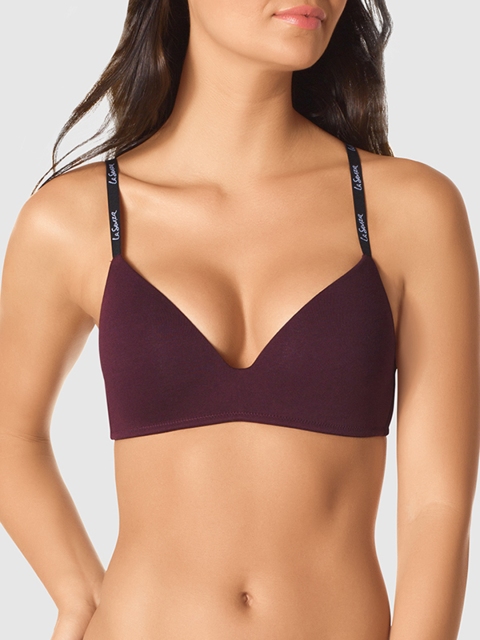 

La Senza Burgundy Solid Underwired Lightly Padded Plunge Bra 11137490-96O6