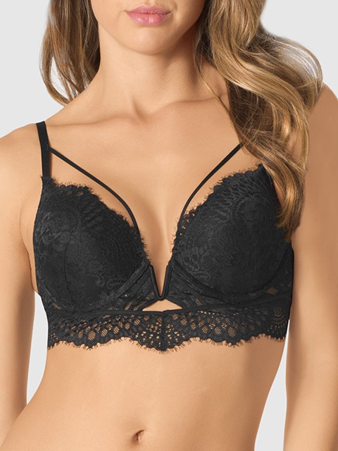 

La Senza Black Self Design Underwired Heavily Padded Push-Up Bra 11143110-03YZ