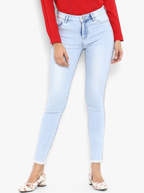

FOSH Women Blue Skinny Fit Mid-Rise Clean Look Stretchable Jeans