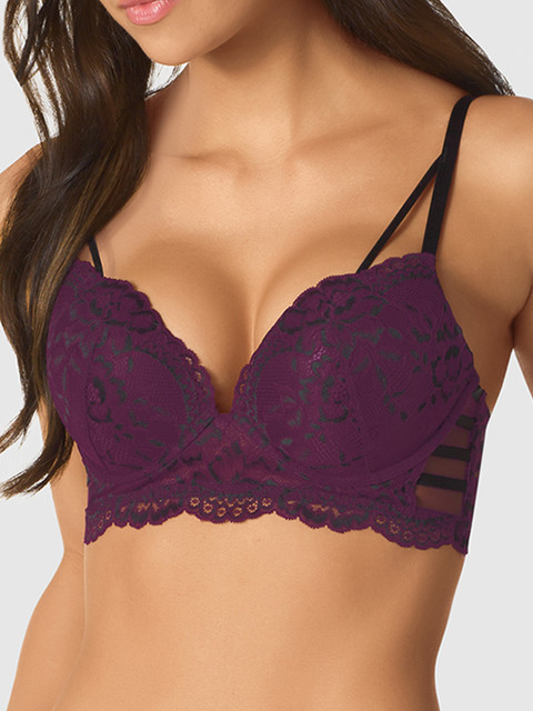 

La Senza Purple Lace Underwired Heavily Padded Push-Up Bra 11136272-96O7