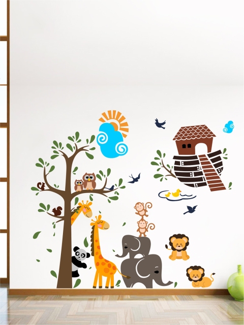 

rawpockets Adults Multicolored Baby Animals Wall Stickers, Multi
