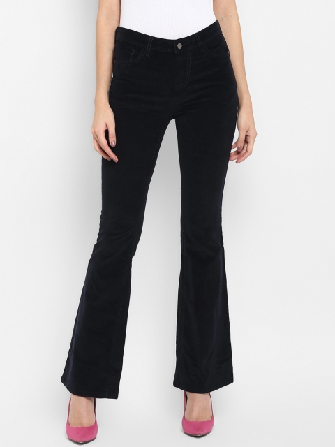 

FOSH Women Navy Blue Bootcut Mid-Rise Clean Look Stretchable Jeans
