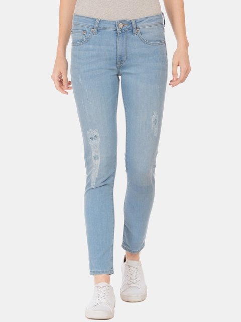 

Aeropostale Women Blue Skinny Fit Mid-Rise Mildly Distressed Stretchable Jeans