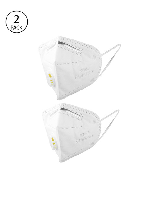 

Swiss Design Unisex 2 Pcs Reusable 6-Ply KN95 Outdoor Masks, White