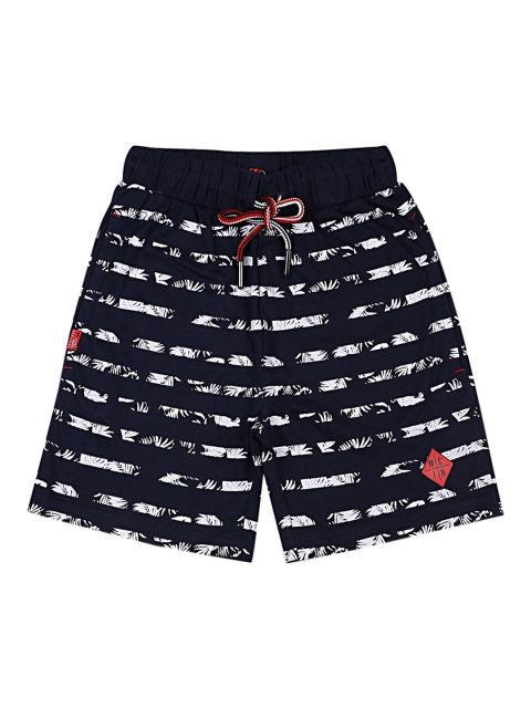 

Monte Carlo Boys Navy Blue & White Printed Regular Shorts