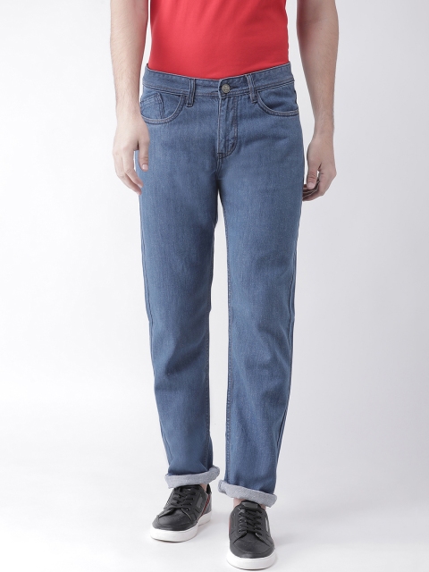 

FEVER Men Blue Straight Fit Mid-Rise Clean Look Jeans