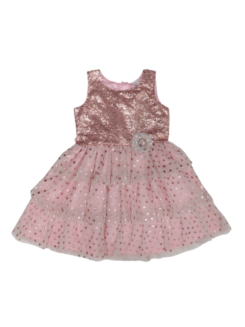 

Doodle Girls Pink Embellished Fit and Flare Dress