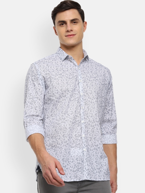 

V Dot Men White & Black Slim Fit Printed Casual Shirt