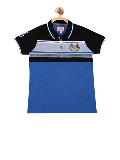 

Monte Carlo Boys Navy Blue Colourblocked Polo Collar T-shirt