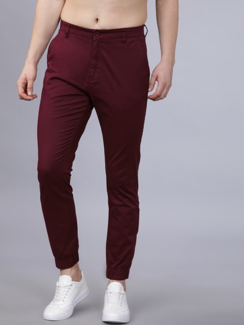 

Horsefly Men Maroon Slim Fit Solid Joggers