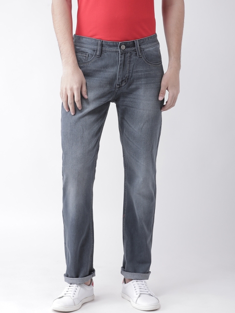 

FEVER Men Grey Straight Fit Mid-Rise Clean Look Jeans