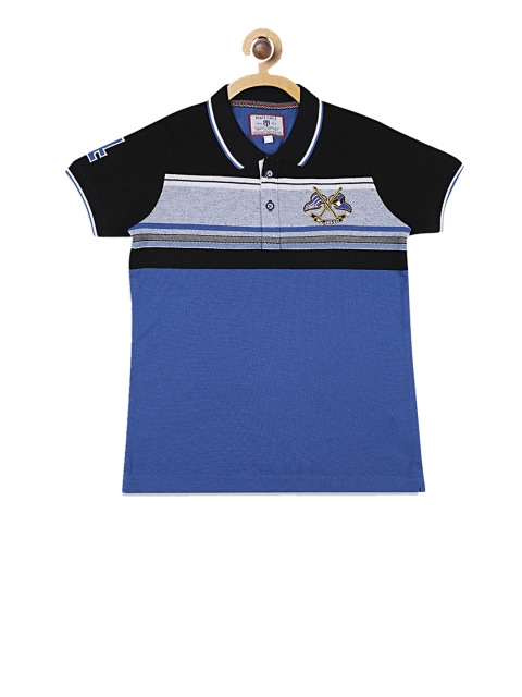 

Monte Carlo Boys Navy Blue Colourblocked Polo Collar T-shirt