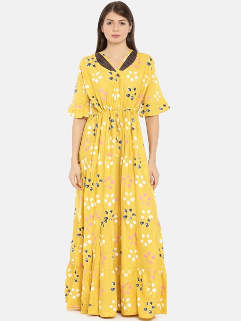 

GOLDSTROMS Yellow & White Printed Nightdress