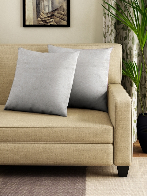 

Dream Weaverz Silver Set of 2 Plain Velvet Decorative Cushion Covers