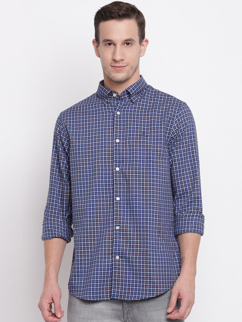 

GANT Men Blue Regular Fit Checked Casual Shirt