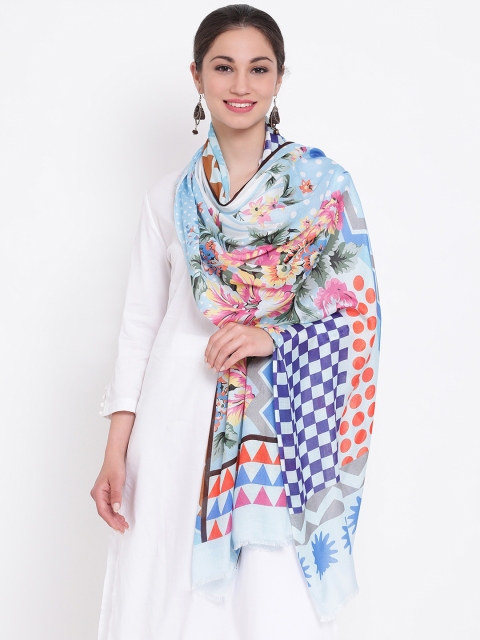 

SHINGORA Women Blue Printed Stole