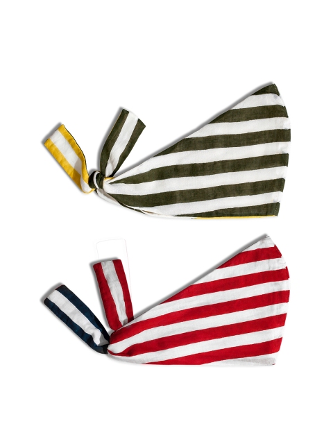 

DailyObjects Adults Pack of 2 Striped 4-Ply Cloth Masks, White