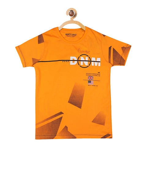 

Monte Carlo Boys Orange Printed Round Neck T-shirt