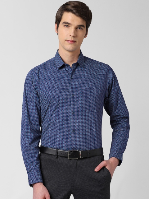 

Peter England Men Navy Blue Slim Fit Printed Formal Shirt
