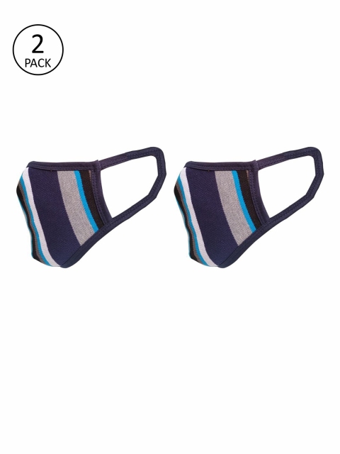 

nestroots Unisex 2 Pcs Striped 2-Ply Anti Pollution Reusable Masks, Multi