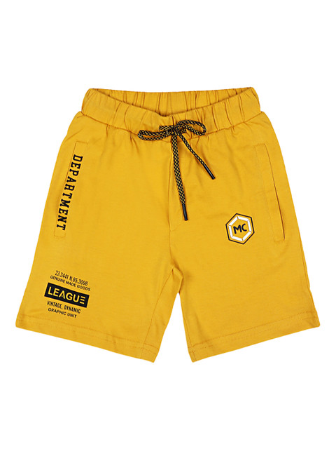 

Monte Carlo Boys Mustard Yellow Solid Regular Shorts