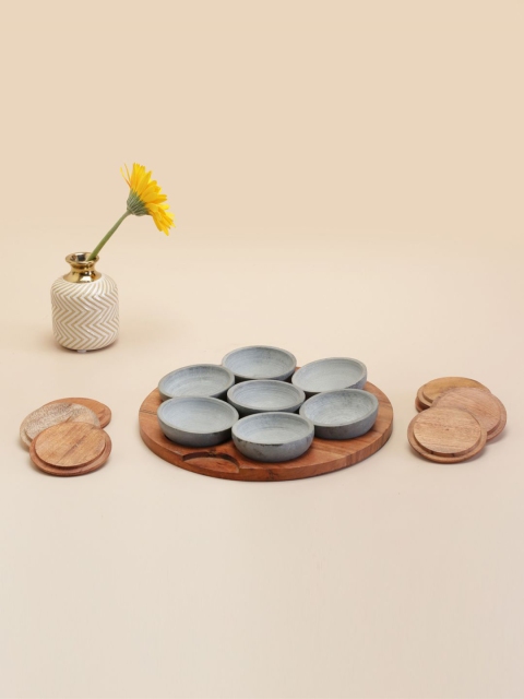 

nestroots Brown & Grey Solid Snack Platter