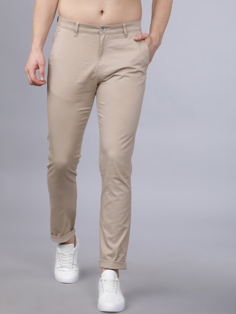 

Horsefly Men Beige Slim Fit Solid Regular Trousers