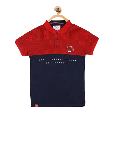 

Monte Carlo Boys Red Colourblocked Polo Collar T-shirt