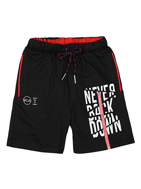 

Monte Carlo Boys Black Printed Regular Fit Regular Shorts