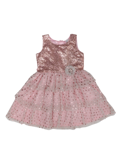 

Doodle Girls Pink Embellished Fit and Flare Dress