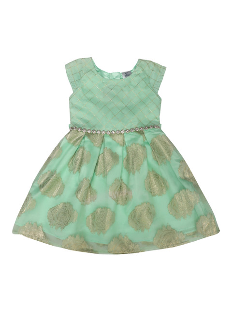 

Doodle Girls Green & Brown Printed Fit and Flare Dress