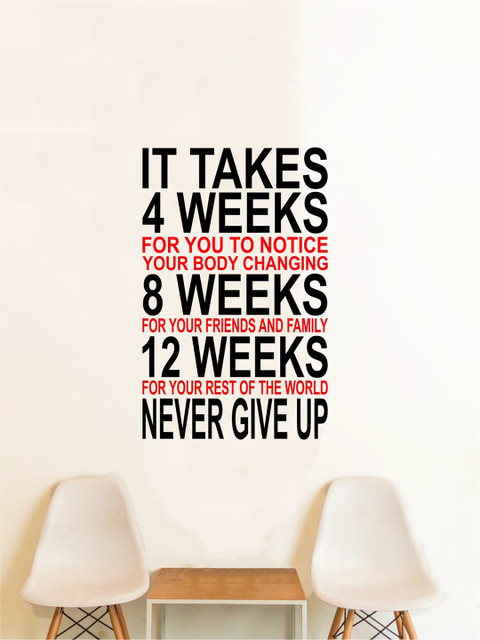 

rawpockets Multicoloured Never Give Up PVC Vinyl Wall Stickers, Multi
