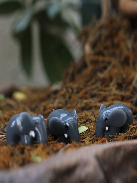 

TAYHAA Pack of 12 Grey Baby Elephant Miniature Garden Toy Showpiece