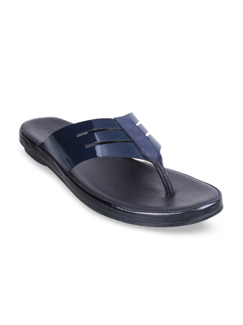 

Metro Men Navy Blue Solid Comfort Sandals