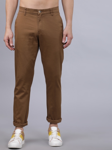 

Horsefly Men Khaki Slim Fit Solid Regular Trousers