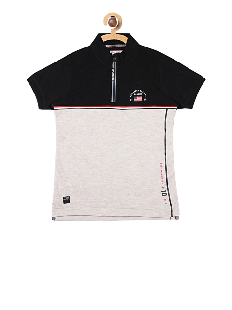 

Monte Carlo Boys Black Colourblocked Polo Collar T-shirt