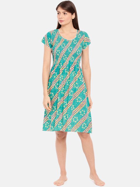 

GOLDSTROMS Green & Yellow Printed Nightdress