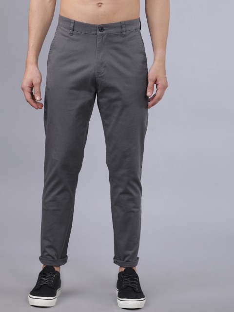 

Horsefly Men Grey Tapered Fit Solid Regular Trousers