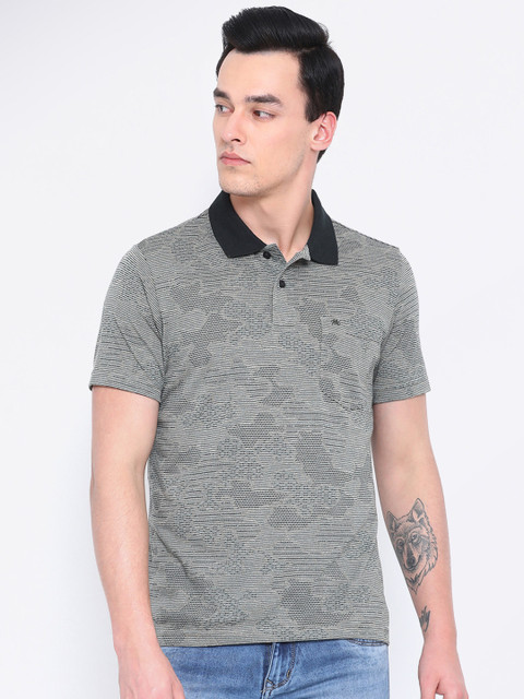 

Monte Carlo Men Grey Printed Polo Collar T-shirt