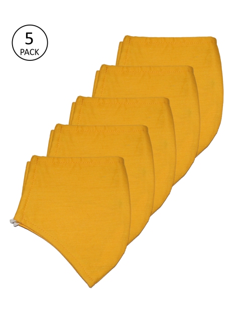 

The Vanca Unisex Yellow 5 Pcs 3-Ply Reusable Face Masks