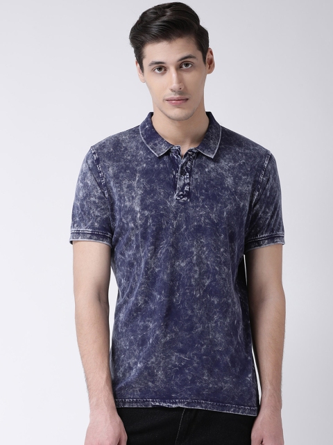 

Club York Men Navy Blue Dyed Polo Collar T-shirt