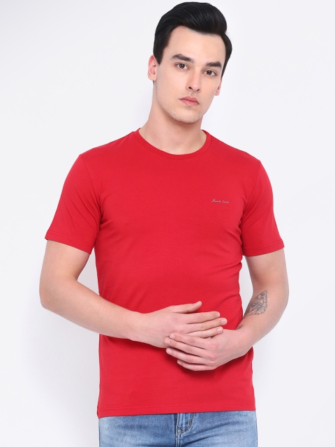 

Monte Carlo Men Red Solid Round Neck T-shirt