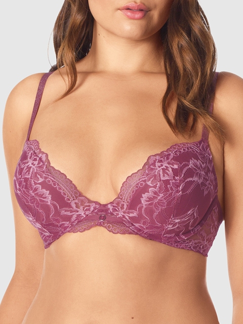 

La Senza Purple Solid Underwired Heavily Padded Push-Up Bra