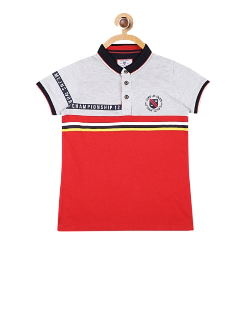

Monte Carlo Boys Grey And Red Striped Polo Collar T-shirt