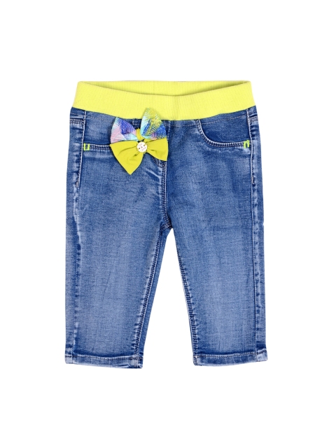 

TALES & STORIES Girls Blue Solid Regular Fit Capris