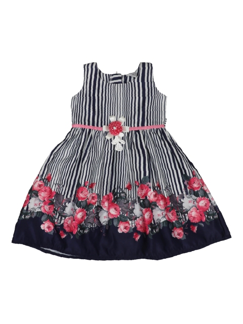 

Doodle Girls Navy Blue Printed A-Line Dress