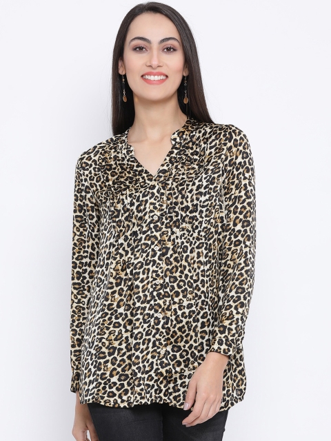 

Oxolloxo Women Brown Printed A-Line Top
