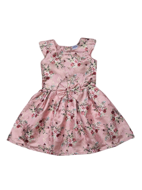 

Doodle Girls Pink Printed Fit and Flare Dress