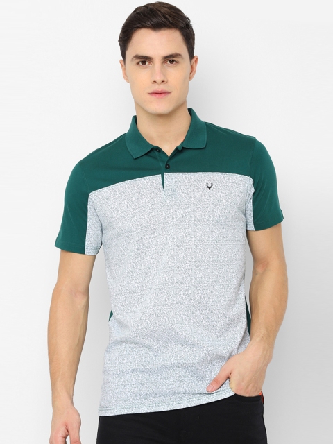 

Allen Solly Men White & Green Printed Polo Collar T-shirt