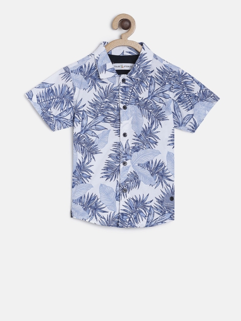 

TALES & STORIES Boys Blue Regular Fit Printed Casual Shirt